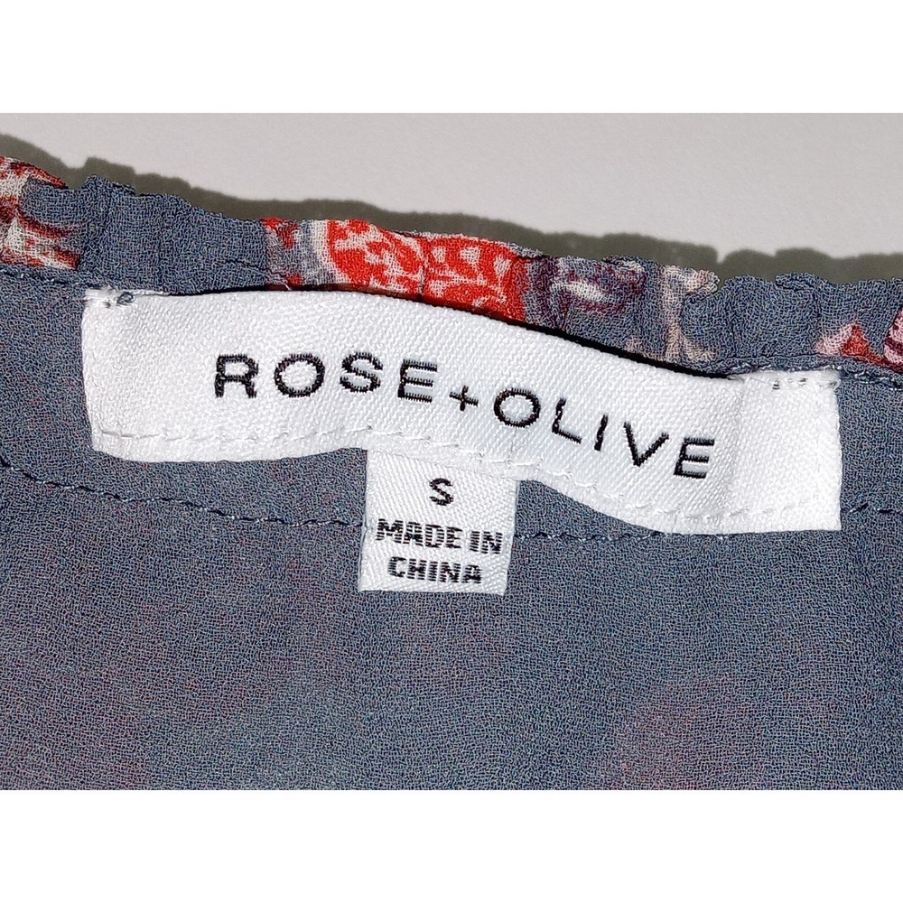 Rose & Olive Womens Top Multicolor Smocked Sleeveless Blouse Size S - Picture 4 of 10